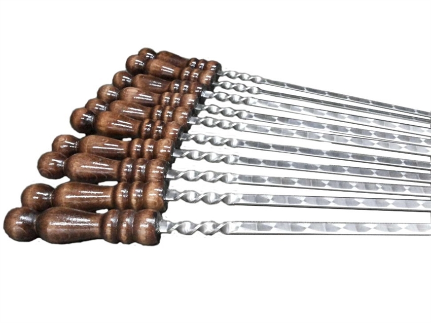 Шампур нержавеющая сталь с деревянной ручкой 12x50 - фото 27011