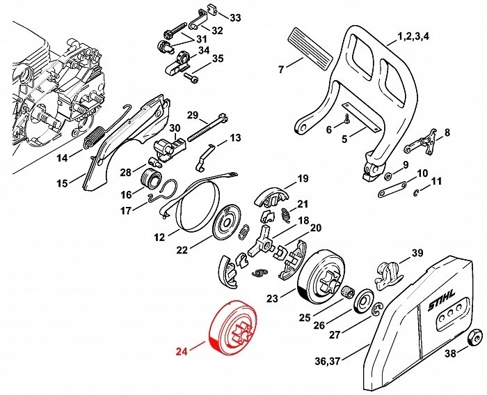 Схема stihl ms 180