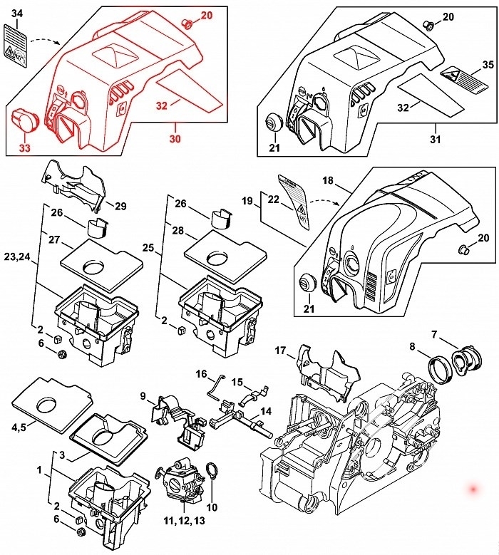 Stihl ms180 схема