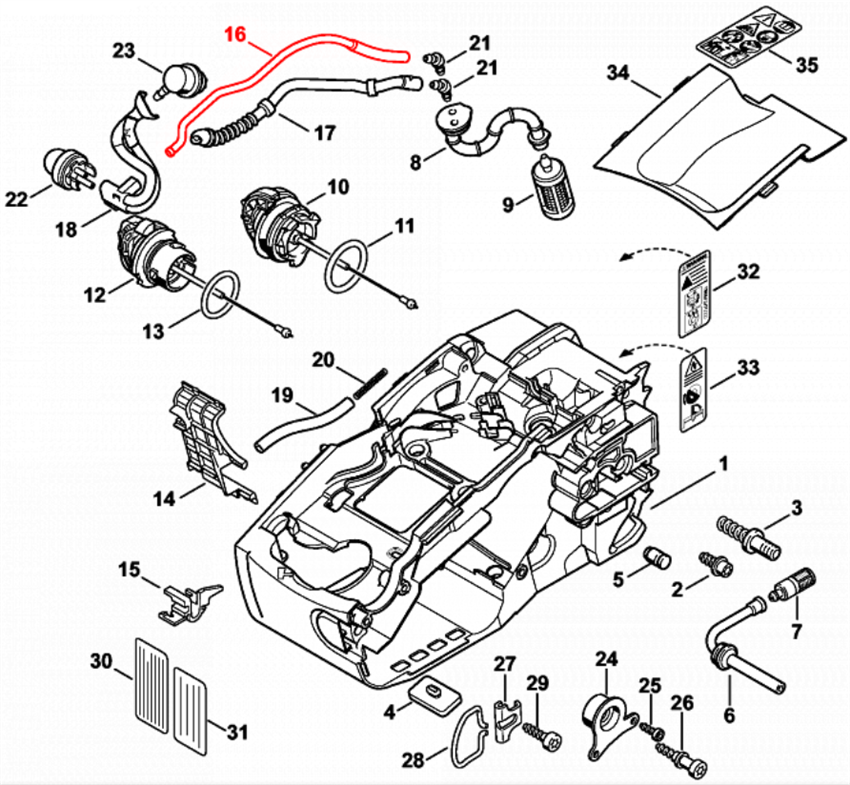 Трубка обратки на STIHL MS192 11373505003 - фото 45315