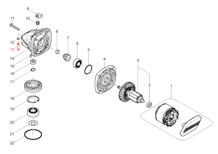 Шпилька Makita 256546-6 УШМ DGA454/DGA504 d-4 - фото 65667