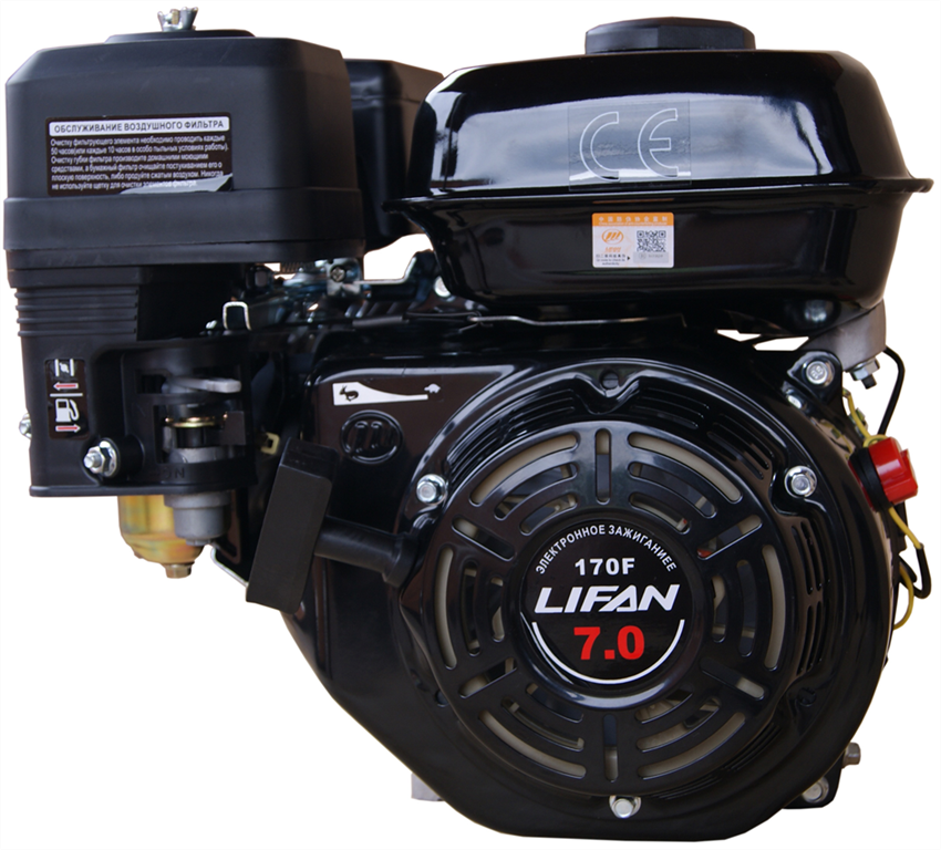 Двигатель бензиновый LIFAN 170F (7 л.с. 20мм) - фото 78085