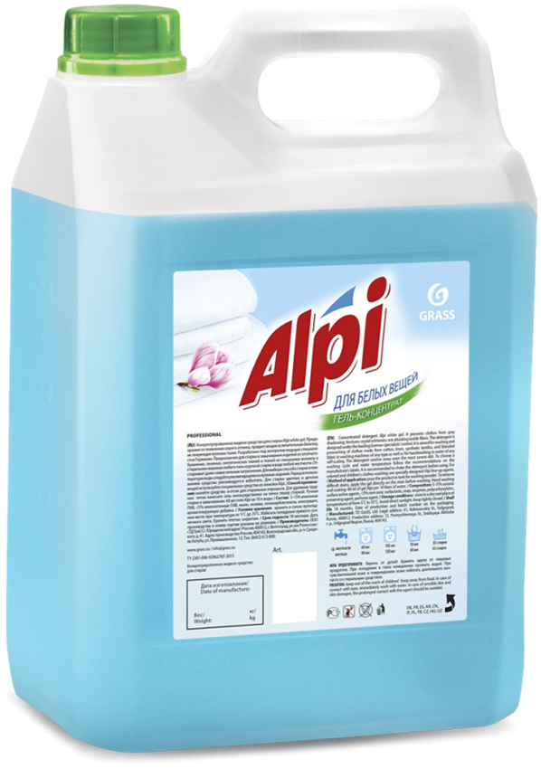 Концентрированное жидкое средство для стирки Grass  Alpi white gel , 5кг, 125187 - фото 79211