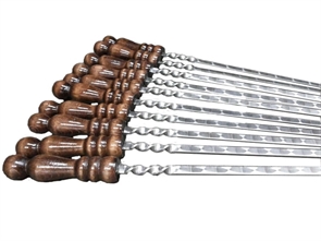 Шампур нержавеющая сталь с деревянной ручкой 12x60