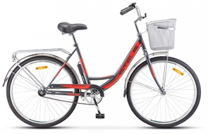 Велосипед STELS Navigator 245, 26  серо/красный с корзиной
