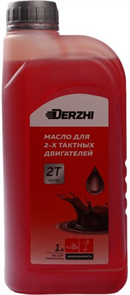 Масло 2-х тактное DERZHI минеральное 1л прозр. бутылка