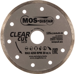 Диск алмазный MOS-Distar Clear Cut (чистый рез) 125*1,6*5*22,23