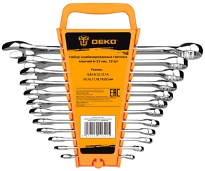 Набор комбинированных ключей DEKO DKHT12 (12 предметов) 065-0972