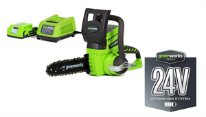 Пила цепная аккумуляторная GreenWorks G24CS25K2 2000007VA - фото 23546 Пила цепная аккумуляторная GreenWorks G24CS25K2 2000007VA - фото 23546