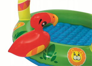 Бассейн детский надувной круглый с надувным дном BESTWAY FastSet Джунгли 99x91x71 см 52179 - фото 26520