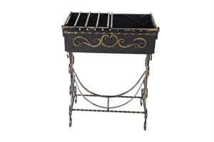 Мангал кованый сталь 3 мм ножки с изгибом + столики 600x400 - фото 26870