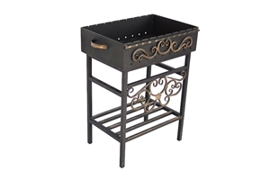 Мангал кованый сталь 3 мм прямые ножки 600x400 - фото 26875