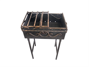 Мангал сталь 3 мм с узором со столиками 500x350, 1112 - фото 26917