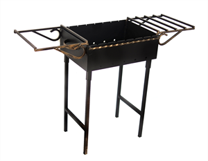 Мангал сталь 3 мм со столиками 500x350 - фото 26928