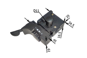 Кнопка дрели DWT реверс 6А №122 - фото 29696