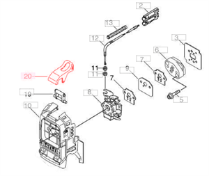 Ж16 Защелка крышки воздушного фильтра ECHO SRM330, 335, 350ES A235000101 - фото 32467