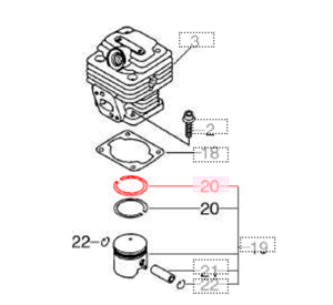Ж17 Поршневое кольцо ECHO SRM330ES A101000080 - фото 32484