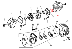 Ж17 Прокладка под теплоизолятор ECHO SRM2655SI 13001055930 - фото 32501