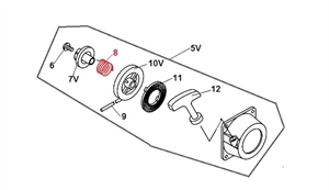 Ж15 Пружина храповика стартера ECHO SRM22 P022008270 - фото 32531