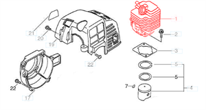 Ж18 Цилиндр ECHO SRM2305,HCR1500  10101106562 - фото 32572