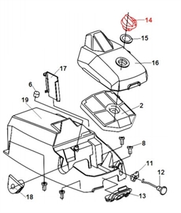 Я14 Гайка крепления крышки возд.фильтра Champion 137/142 17137276 - фото 33707