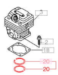 Х12 Поршневое кольцо 38*1,2 10001142230 - фото 34387