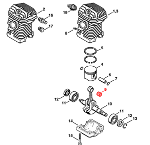 Ю46 Подшипник игольчатый Stihl MS 230-270 95120032250 - фото 35145