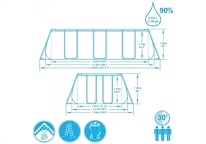 Бассейн каркасный прямоугольный BESTWAY 412х201х122 см 8124л 56456 - фото 43822