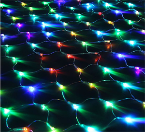 Гирлянда сетка 160 диод 1,5х1,5м цвет. прозр./шнур Lemar-255 - фото 48420
