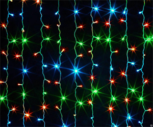 Гирлянда штора 240 диод 2х2м цвет. прозр./шнур - фото 48432