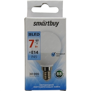 Светодиодная (LED) лампа Smartbuy-P45-07W/4000/E14 (SBL-P45-07-40K-E14) - фото 54185
