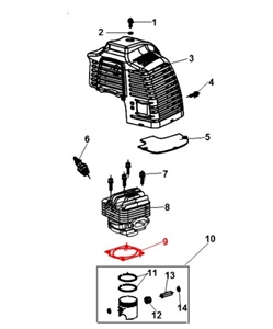 Прокладка цилиндра T433,433S,523,523S Champion 043212710 - фото 65394