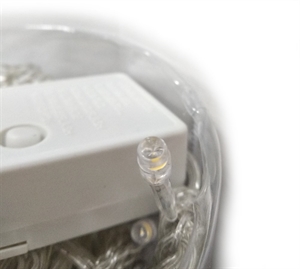 Гирлянда штора 160 диод 1,5х1,5м теплый-бел. прозр./шнур - фото 67710