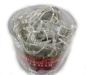 Гирлянда штора 320 диод 3х2м теплый-бел. прозр./шнур 269 - фото 67730