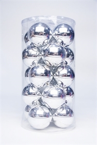 Набор шаров 20 шт. 10 см серебро 100SV20-01S - фото 68505