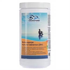 Дезинфицирующее средство для бассейнов Chemoform Хлор медленный 20гр. Германия - фото 70015