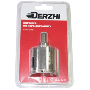 Коронка алмазная по керамограниту DERZHI d-44мм 8307-004 - фото 71182