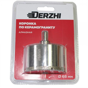 Коронка алмазная по керамограниту DERZHI d-68мм 8307-007 - фото 71187