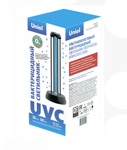 Светильник UGL-T01A-36W/UVCO Black ультрафиолетовый бактерицидный настольный, ТМ Uniel,  - фото 71608