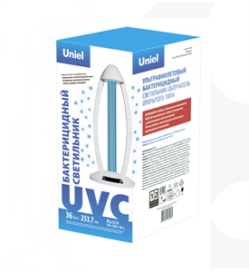 Светильник UGL-T02A-36W/UVCB White ультрафиолетовый бактерицидный настольный, ТМ Uniel,  - фото 71611