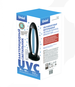 Светильник UGL-T02B-36W/UVCO/RC Black ультрафиолетовый бактерицидный настольный, ТМ Uniel,  - фото 71614