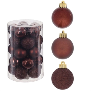 Набор шаров 24 шт. 8 см шоколад (3 вида) 80AGV24-H09С - фото 77051