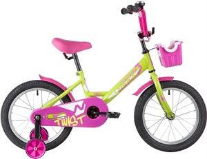 Велосипед NOVATRACK 16  Twist, зелен/розовый, 139645 - фото 77840