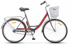 Велосипед STELS Navigator 245, 26  серо/красный с корзиной - фото 77888