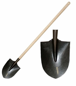 Лопата штыковая рельсовая сталь с деревянным черенком - фото 78599