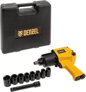 Ударный пневмогайковерт Denzel IW860+ набор головок,1/2", 57473 - фото 79432